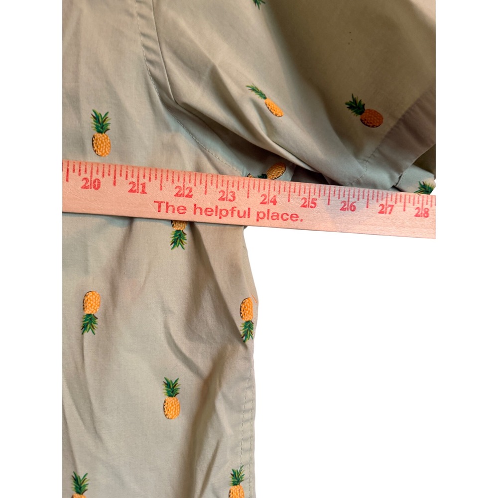 Coastal Casual Vacation Old Navy Mens XL Pineapple Shirt Regular Fit Sage Green - Picture 6 of 7